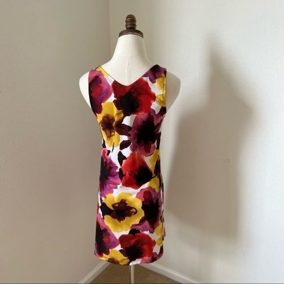 Dress Womens Small Multi-Colored Floral Print Pockets Stretch Sleeveless - Picture 9 of 15